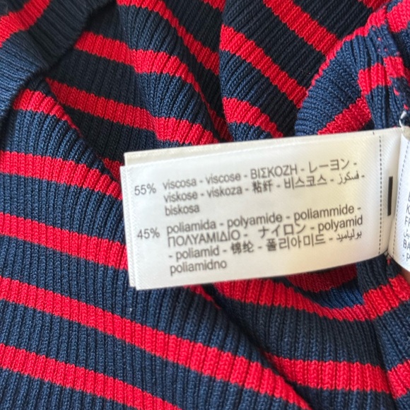 Striped Zara Shirt Medium Red/Blue Women's NWT - Picture 4 of 5